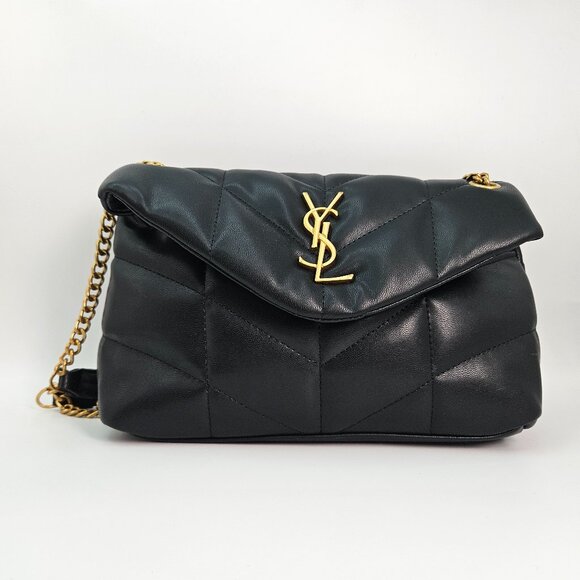 YSL Chain Bag in Black Pebbled Leather - Picture 1 of 9
